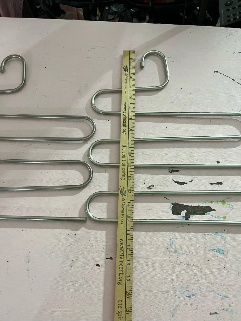 3 Hangers Minimalist Multi-Tier Space-Saving Metal Pants or Scarf Hanger Silver